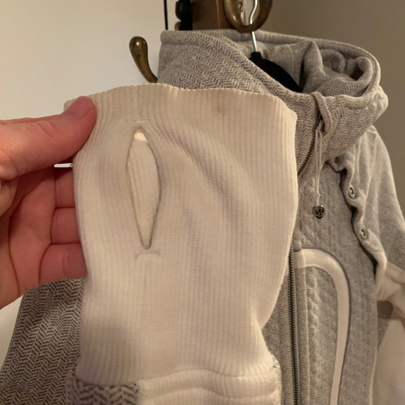 Lululemon Scuba Hoodie Special Edition Ghost Herringbone Detachable Sleeves - Picture 7 of 12